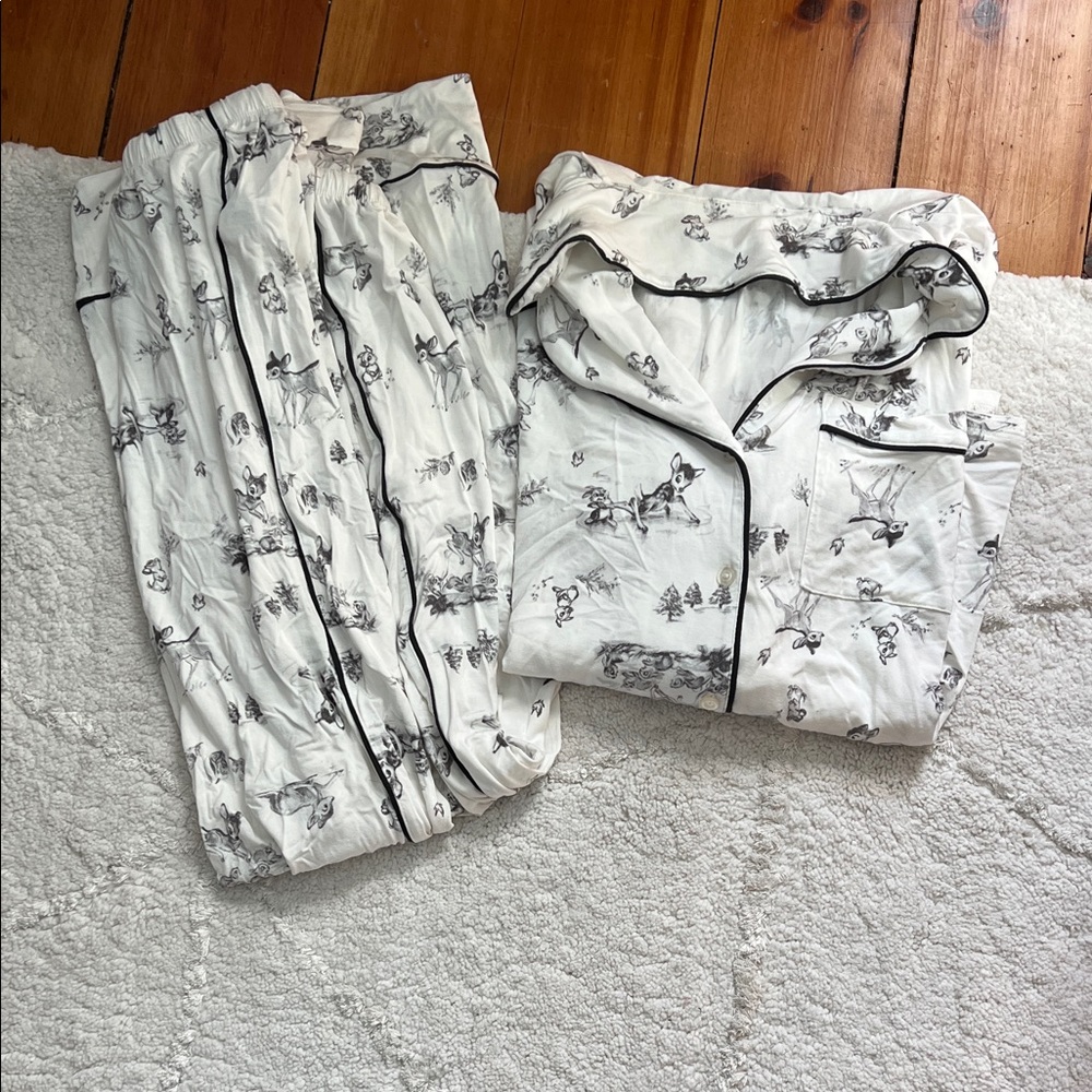 American Eagle Outfitters cream Bambi print pj set
